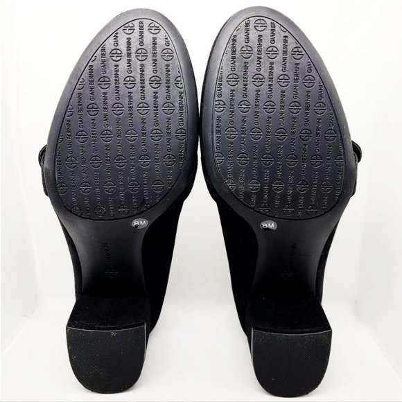 Giani Bernini Black Inndee Golden Buckle Slip On Loafer Pump Shoes Size 8M - Picture 5 of 6